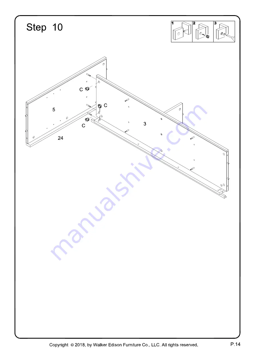 Walker Edison W52HBSBD Assembly Instructions Manual Download Page 14