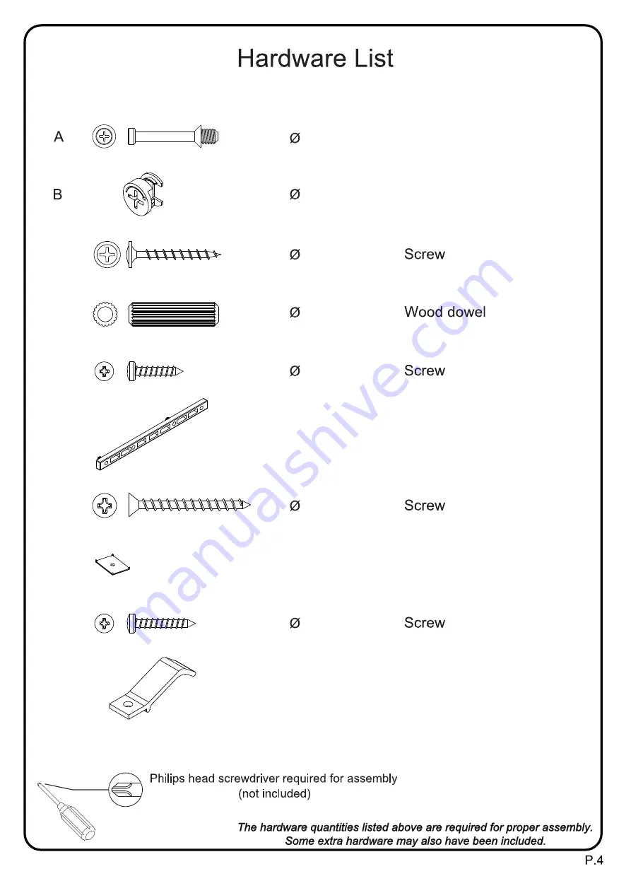 Walker Edison W52IV3DCRN Assembly Instruction Manual Download Page 4