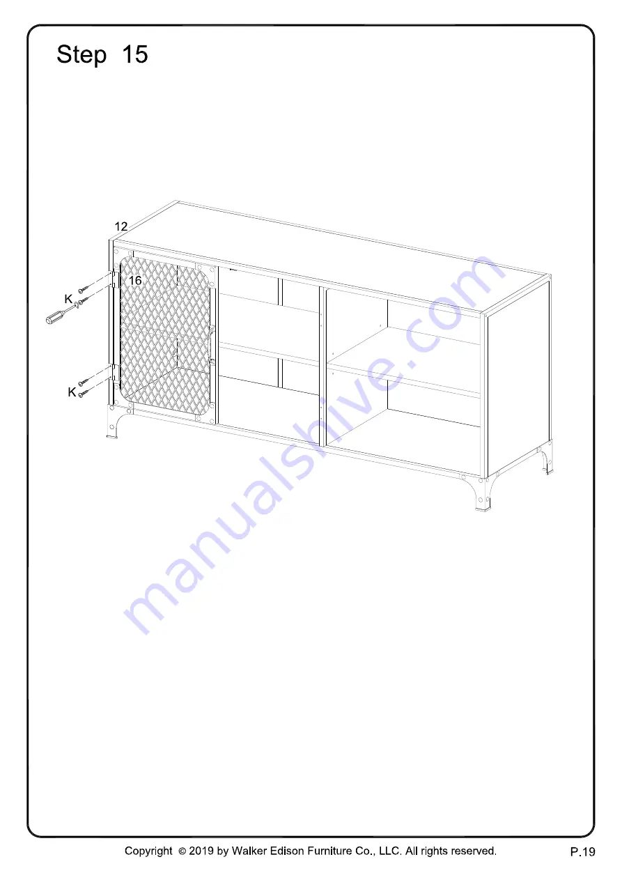 Walker Edison W52SOI2D Assembly Instructions Manual Download Page 19