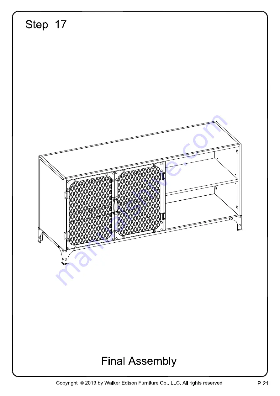 Walker Edison W52SOI2D Assembly Instructions Manual Download Page 21