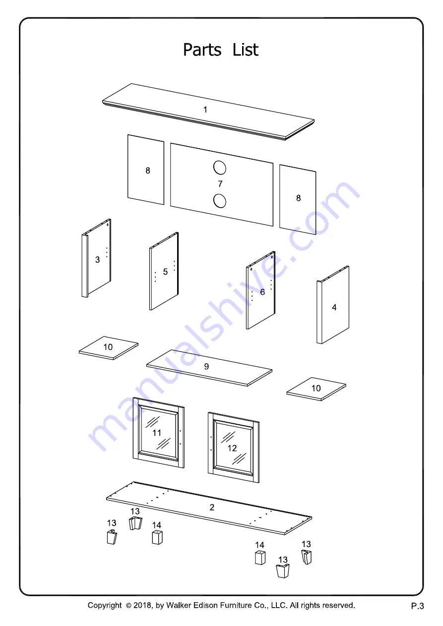 Walker Edison W58C02D Assembly Instruction Manual Download Page 3