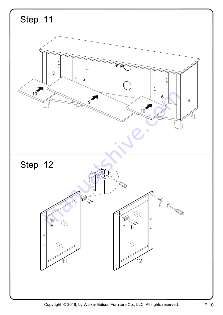 Walker Edison W58C02D Assembly Instruction Manual Download Page 10