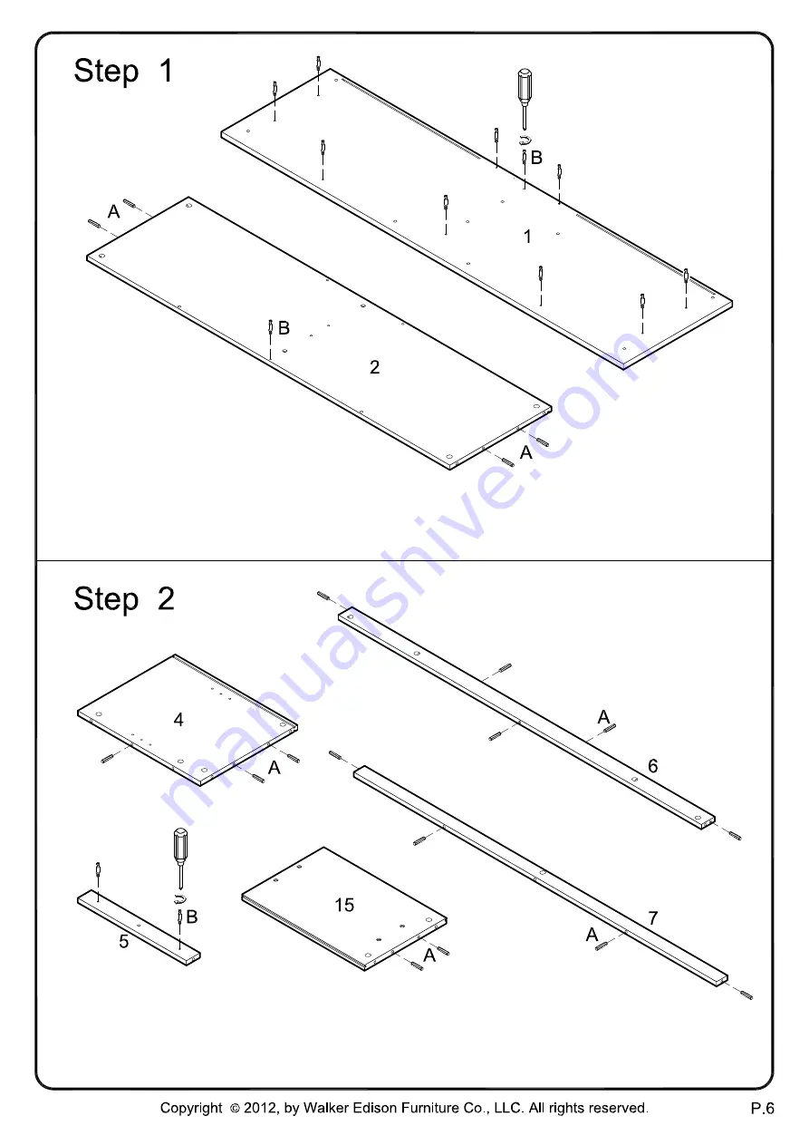 Walker Edison W58CSP-MT Assembly Instructions Manual Download Page 6