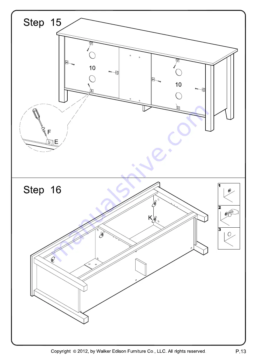 Walker Edison W58CSP-MT Скачать руководство пользователя страница 13