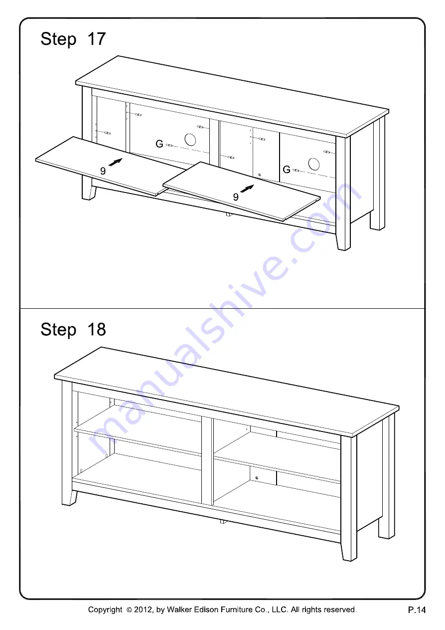 Walker Edison W58CSP-MT Assembly Instructions Manual Download Page 14