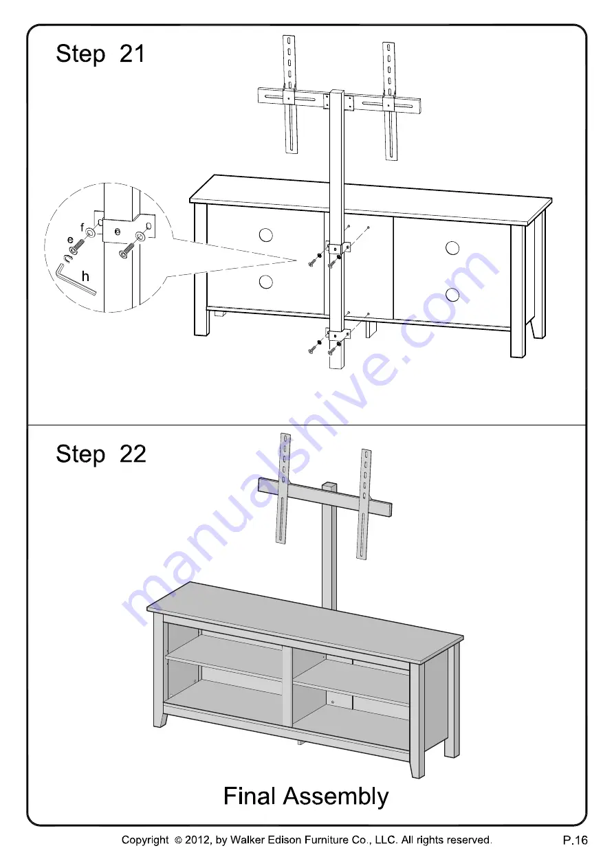 Walker Edison W58CSP-MT Скачать руководство пользователя страница 16