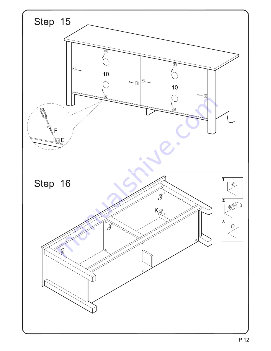 Walker Edison W58CSP Assembly Instructions Manual Download Page 12