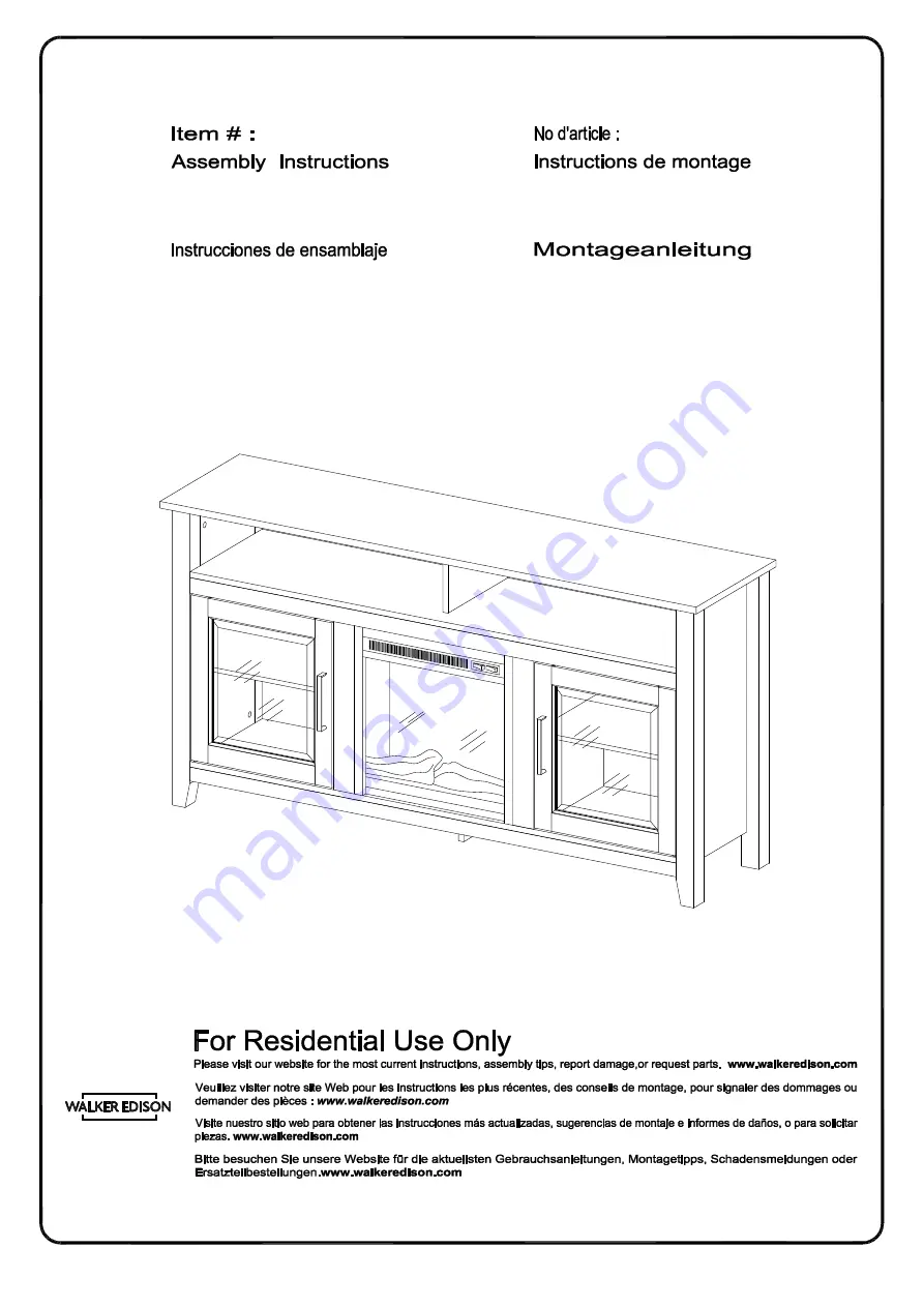 Walker Edison W58FP18HB Скачать руководство пользователя страница 1