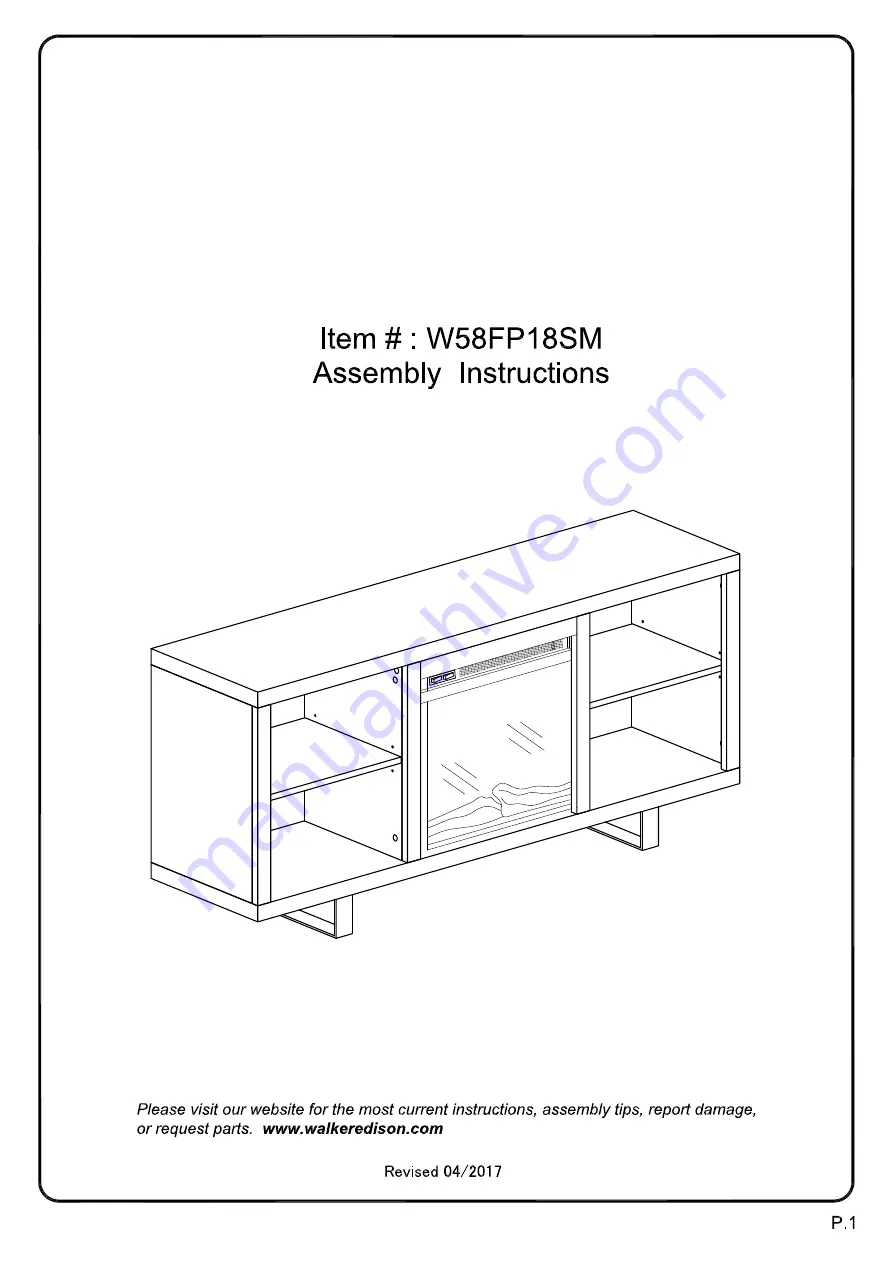 Walker Edison W58FP18SM Assembly Instructions Manual Download Page 1