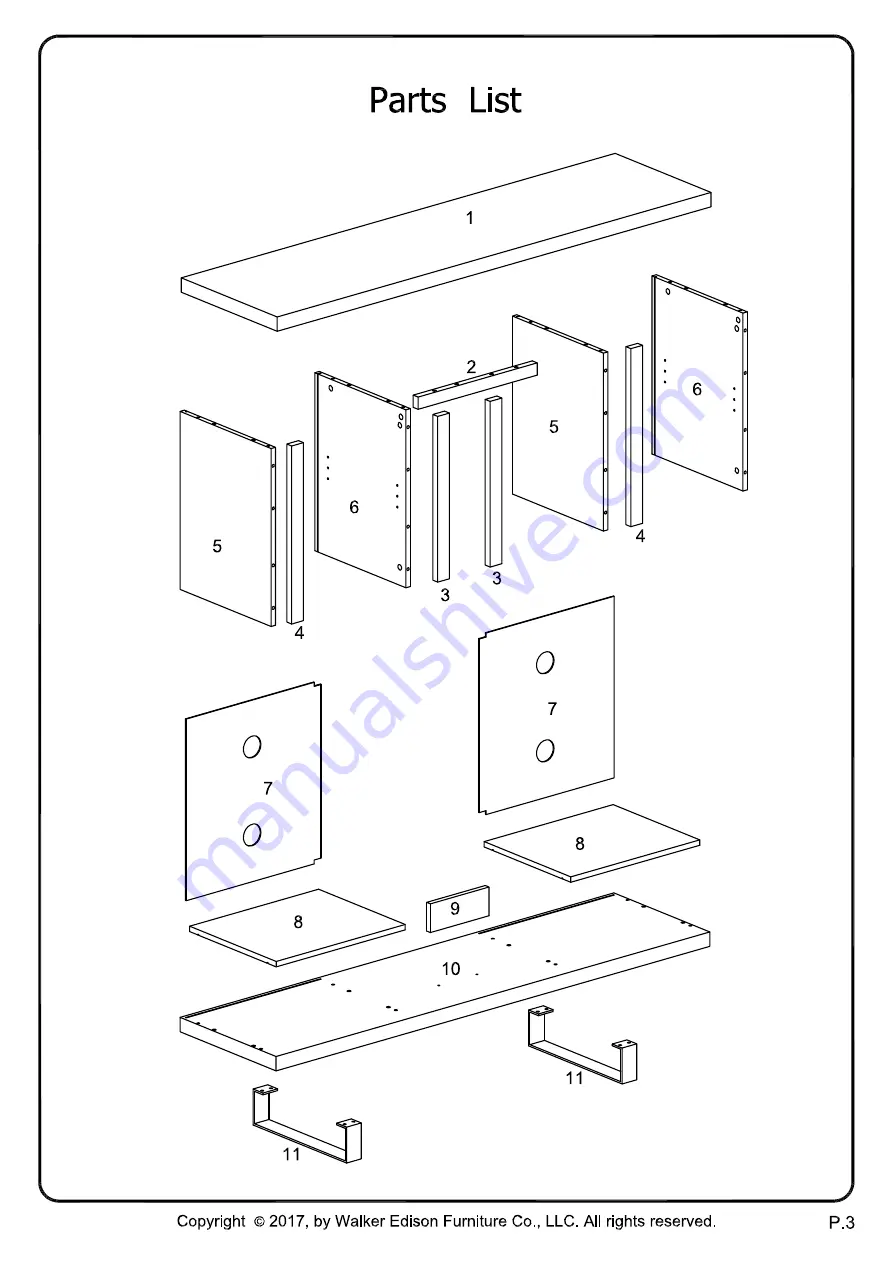 Walker Edison W58FP18SM Скачать руководство пользователя страница 3