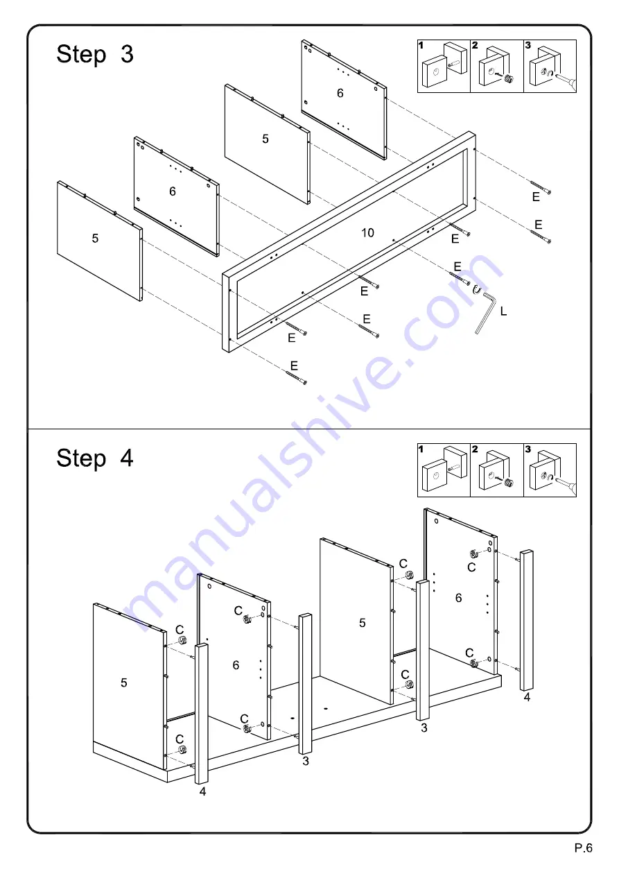 Walker Edison W58FP18SM Assembly Instructions Manual Download Page 6