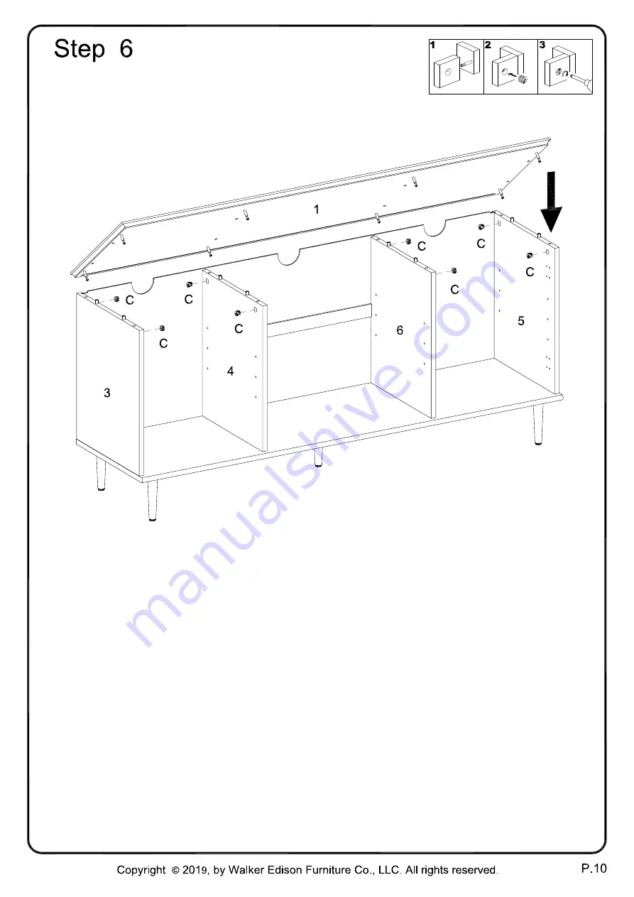 Walker Edison W58OWN2D Assembly Instructions Manual Download Page 10