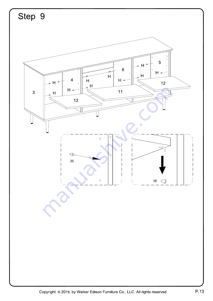 Walker Edison W58OWN2D Assembly Instructions Manual Download Page 13