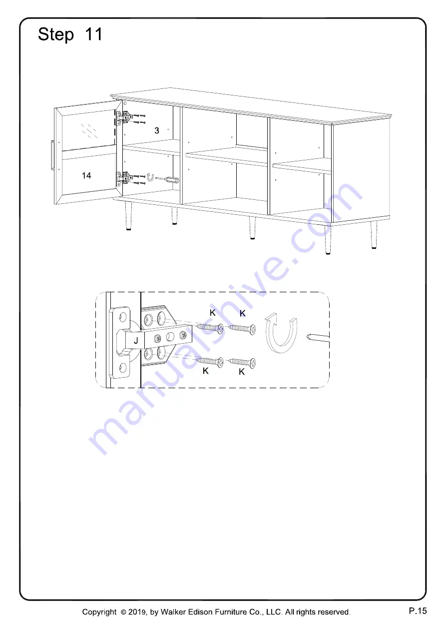 Walker Edison W58OWN2D Assembly Instructions Manual Download Page 15