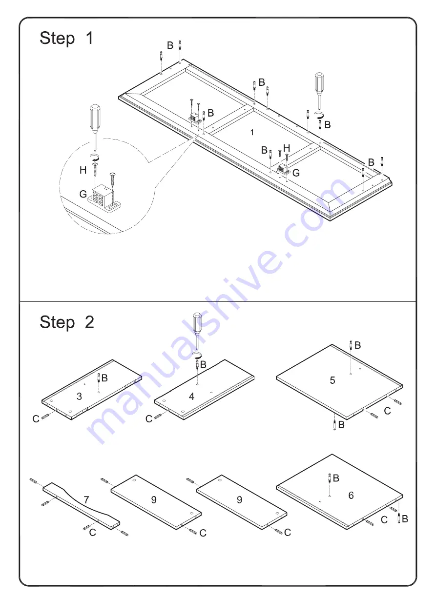 Walker Edison W60C73 Assembly Instructions Manual Download Page 5