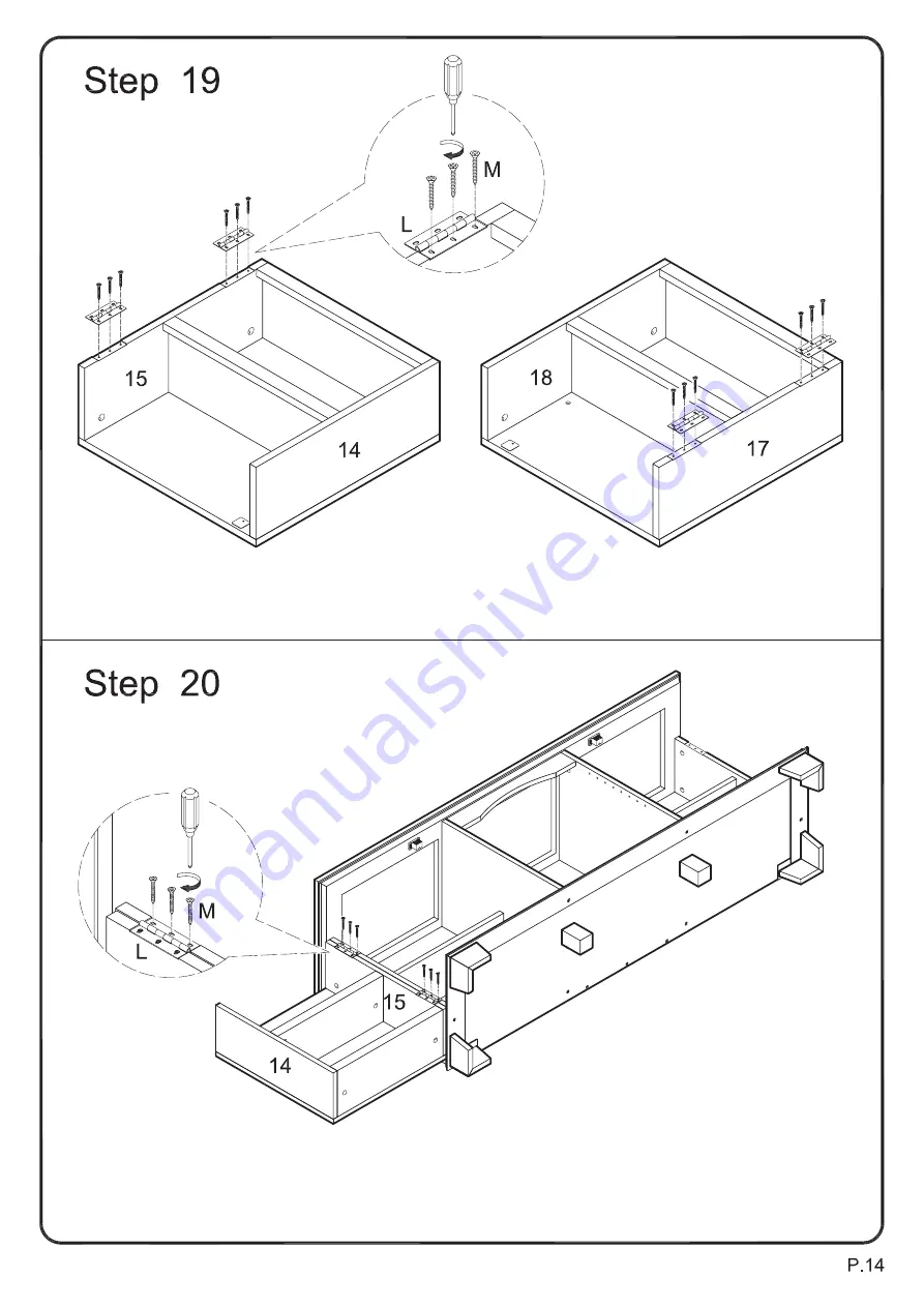 Walker Edison W60C73 Assembly Instructions Manual Download Page 14