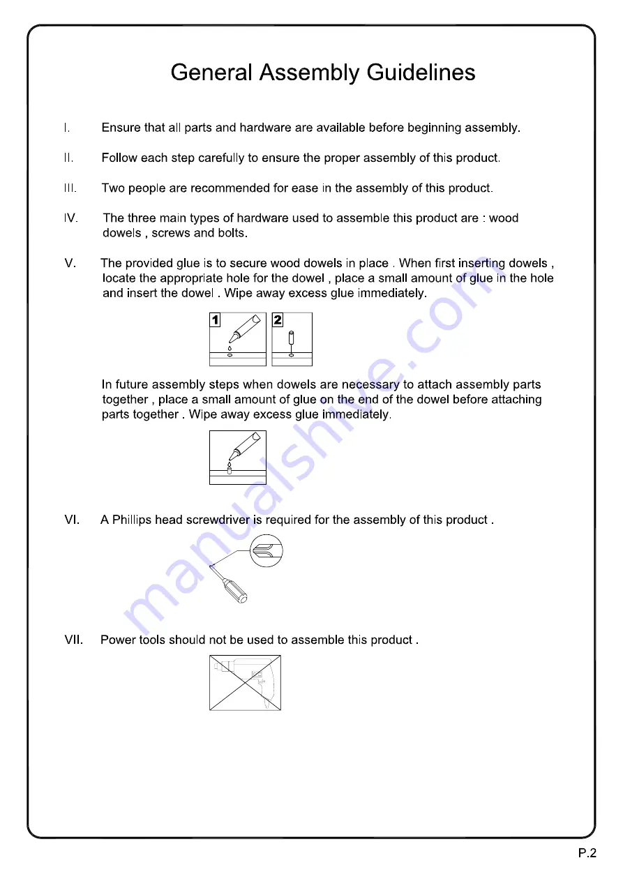 Walker Edison W60C73BL-TVS Assembly Instructions Manual Download Page 2