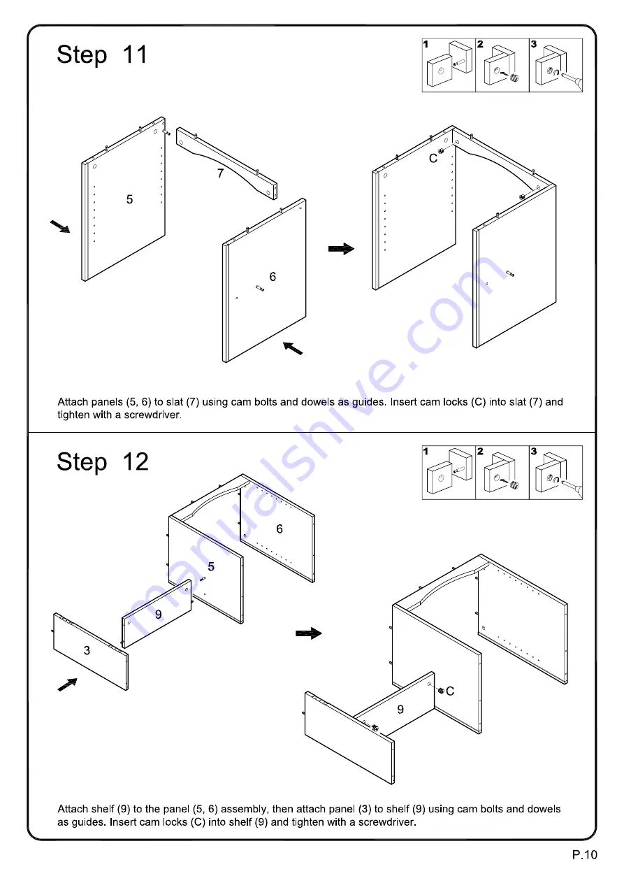 Walker Edison W60C73BL-TVS Assembly Instructions Manual Download Page 10