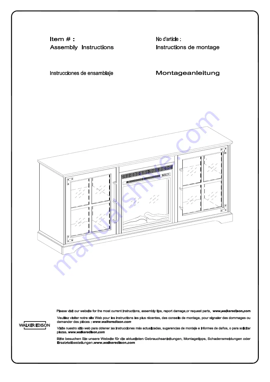 Walker Edison W60FPABG Assembly Instructions Manual Download Page 1