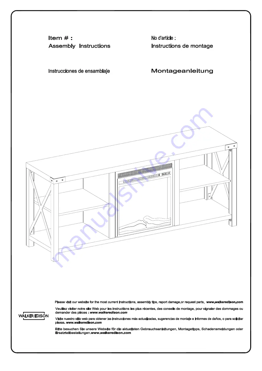 Walker Edison W60FPMX Assembly Instructions Manual Download Page 1