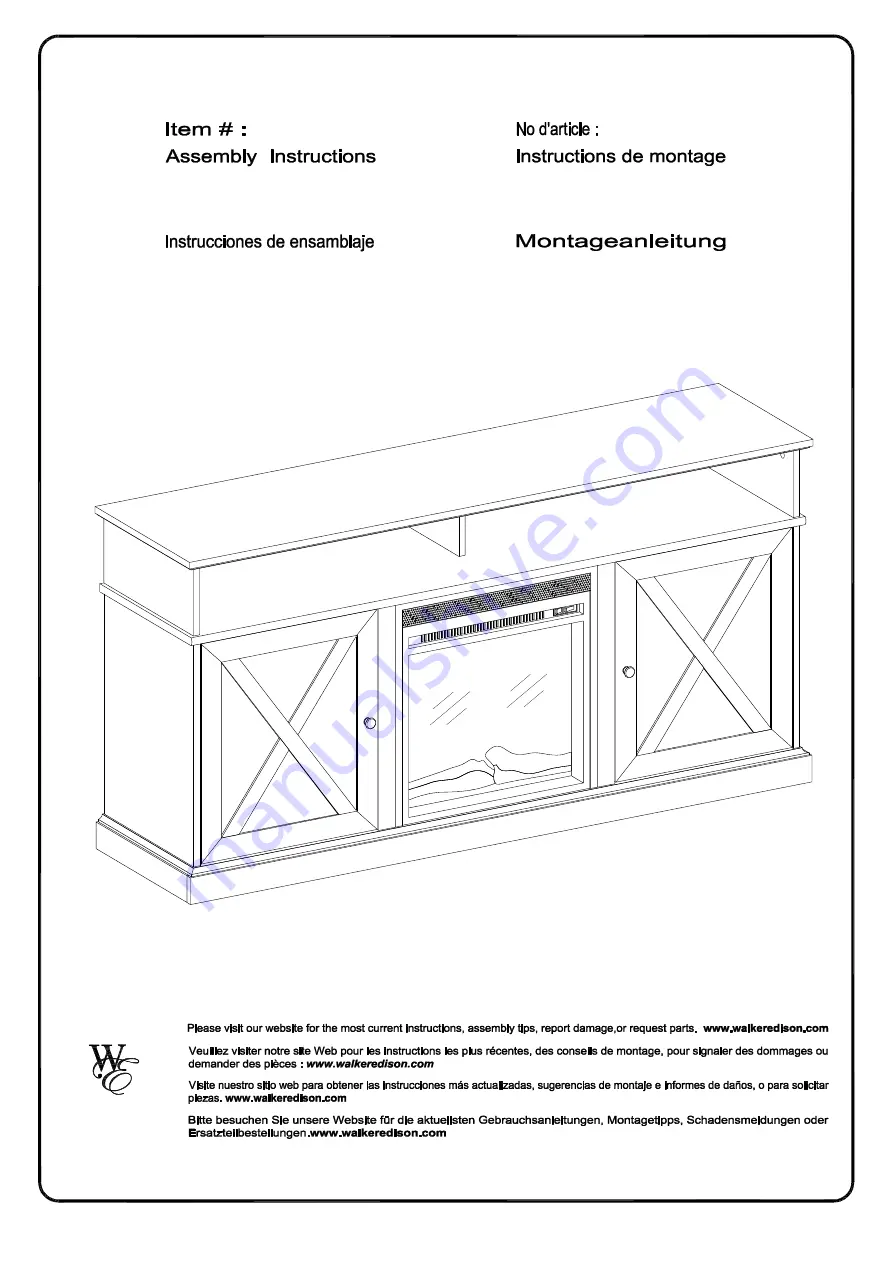 Walker Edison W60FPXDHB Скачать руководство пользователя страница 1