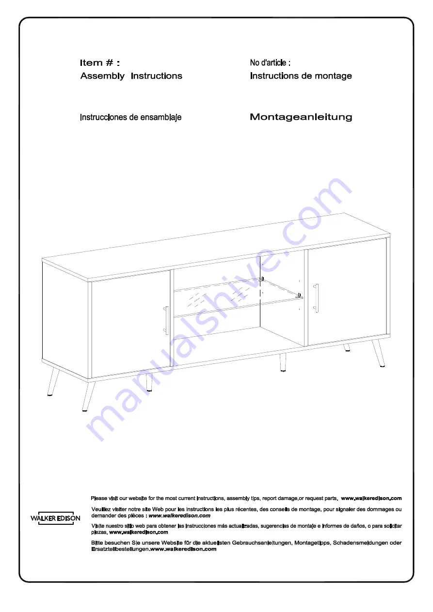 Walker Edison W60NOR2D Assembly Instructions Manual Download Page 1