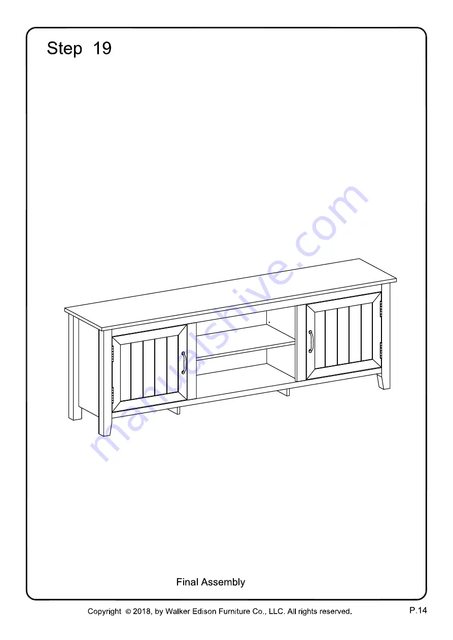 Walker Edison W70CS2D Assembly Instructions Manual Download Page 14