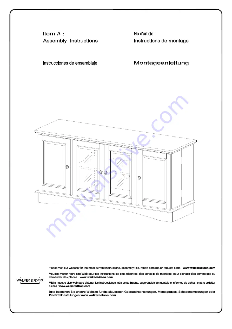 Walker Edison WQ52C4DR Assembly Instructions Manual Download Page 1