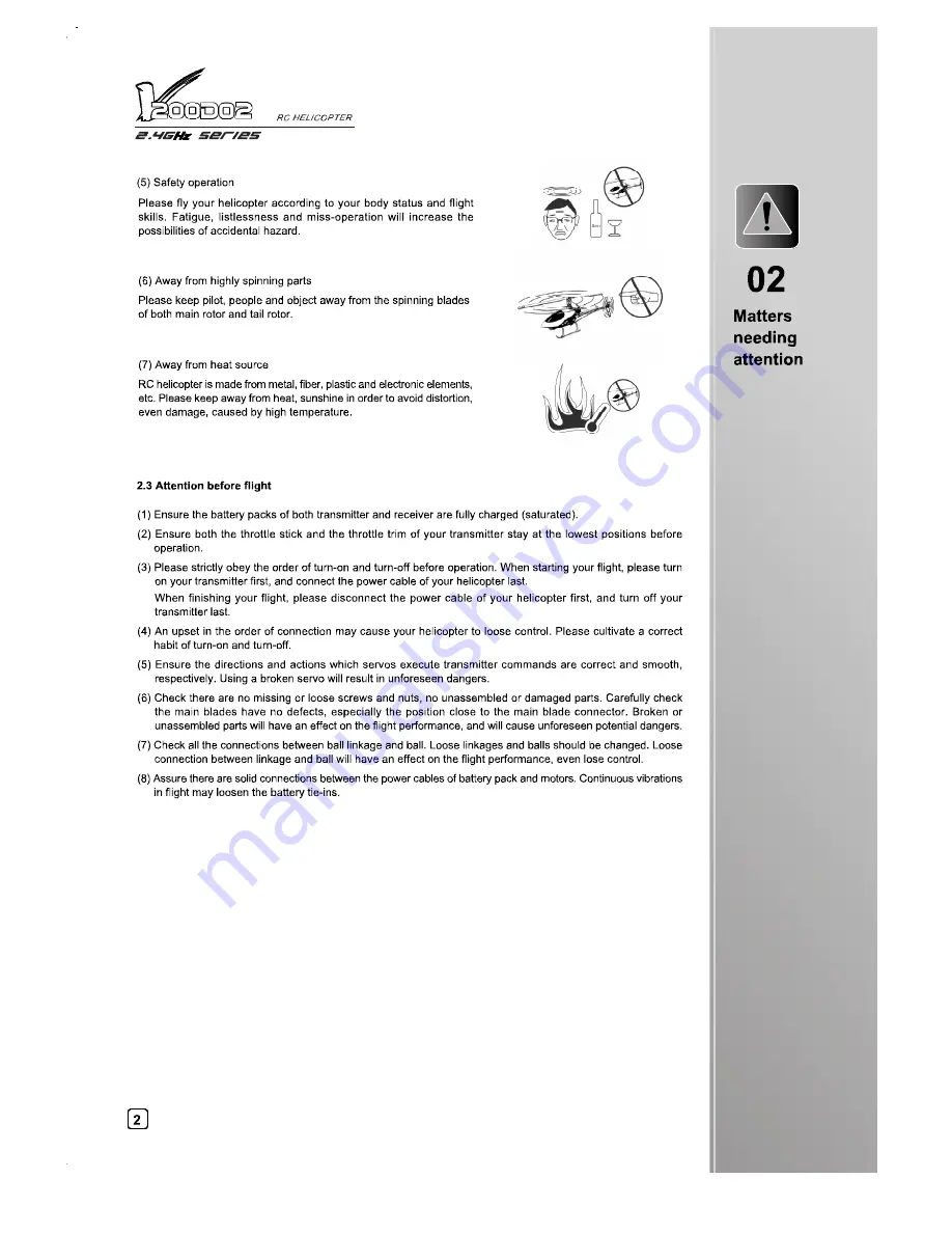 Walkera HM V200D02 Series User Handbook Manual Download Page 4