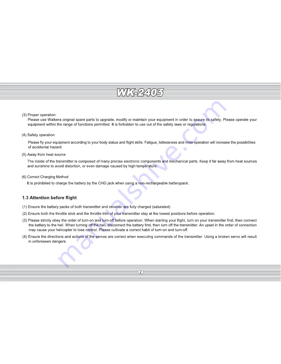 Walkera WK-2403 User Manual Download Page 4