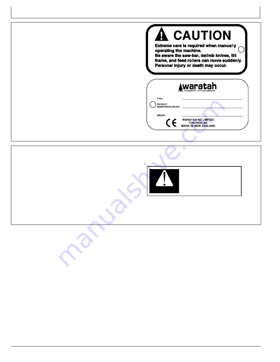 waratah HTH616C SIII Operator'S Manual Download Page 30