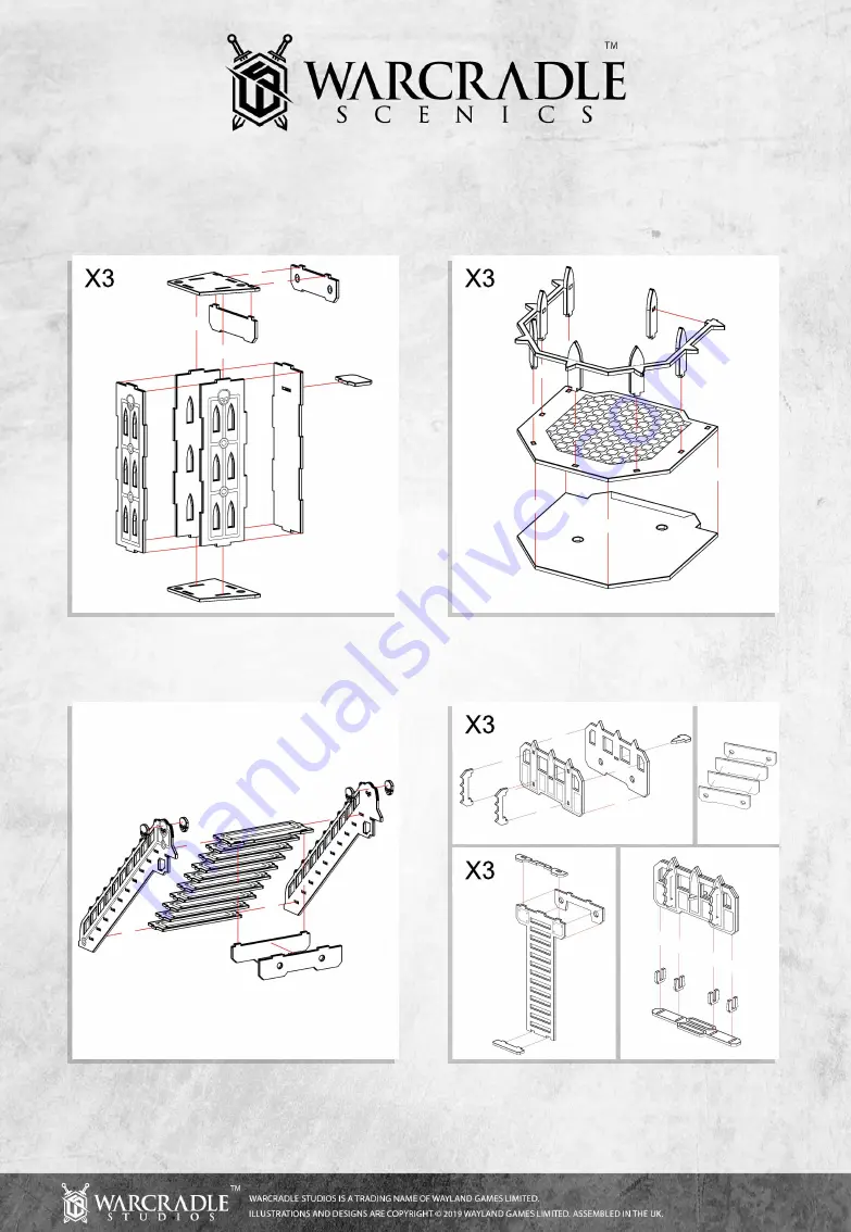 WARCRADLE SCENICS Dark Assembly Landing Pad Скачать руководство пользователя страница 1