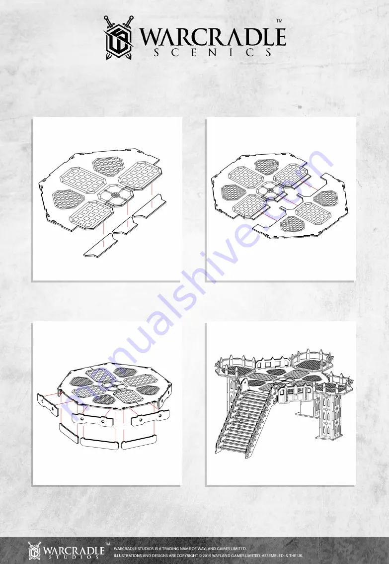 WARCRADLE SCENICS Dark Assembly Landing Pad Скачать руководство пользователя страница 2