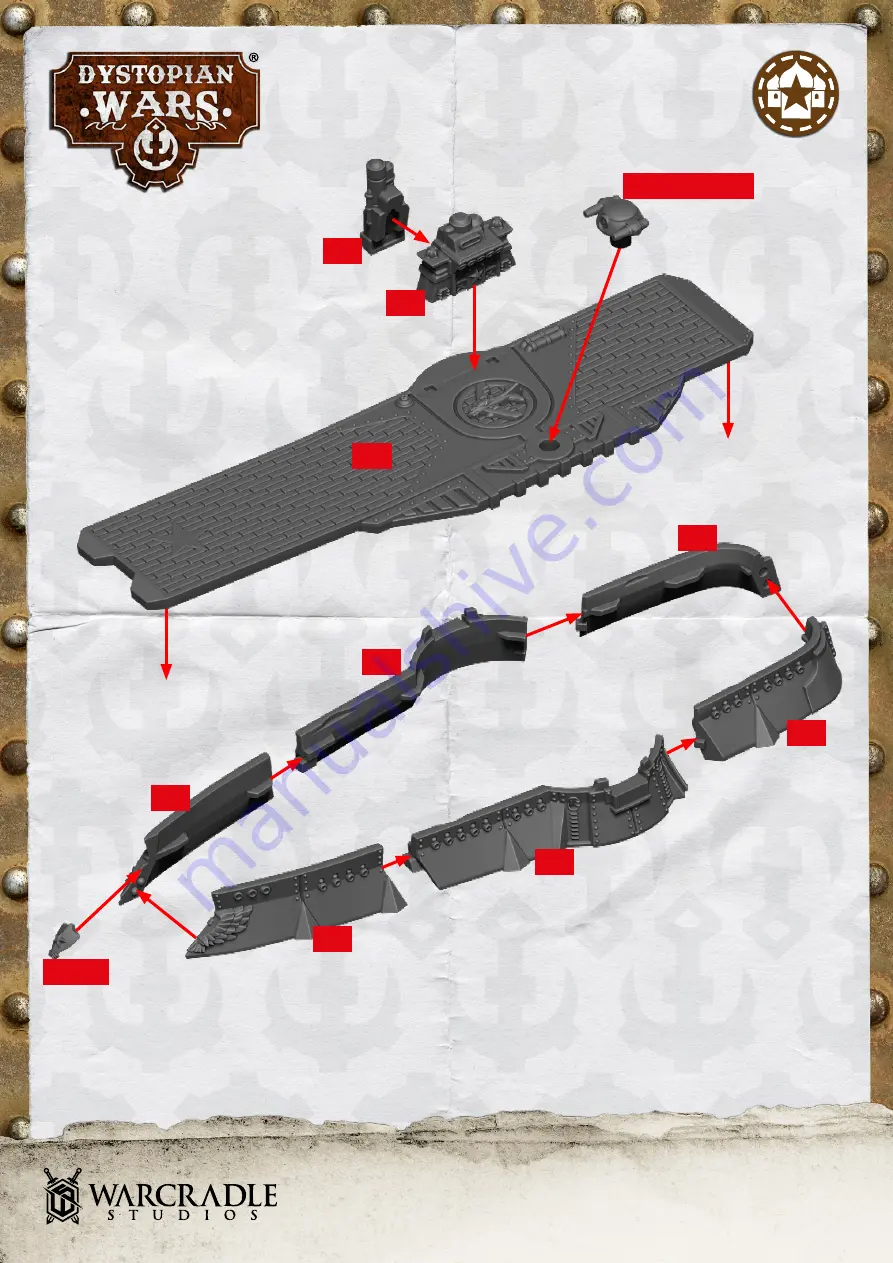 WARCRADLE STUDIOS DYSTOPIAN WARS COMMONWEALTH SUPPORT SQUADRONS STOLETOV EKRANOPLAN Assembly Instructions Download Page 4