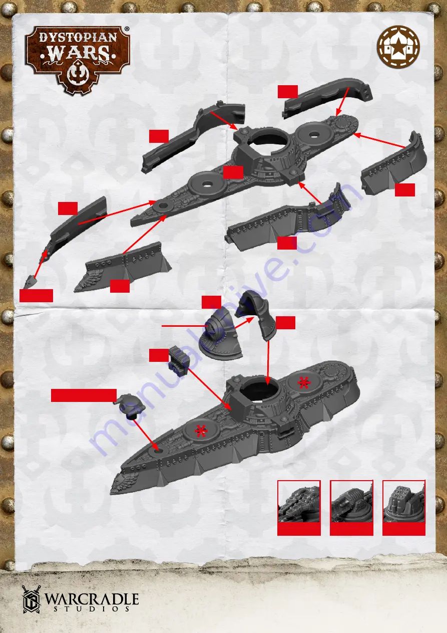 WARCRADLE STUDIOS DYSTOPIAN WARS COMMONWEALTH SUPPORT SQUADRONS STOLETOV... Assembly Instructions Download Page 3