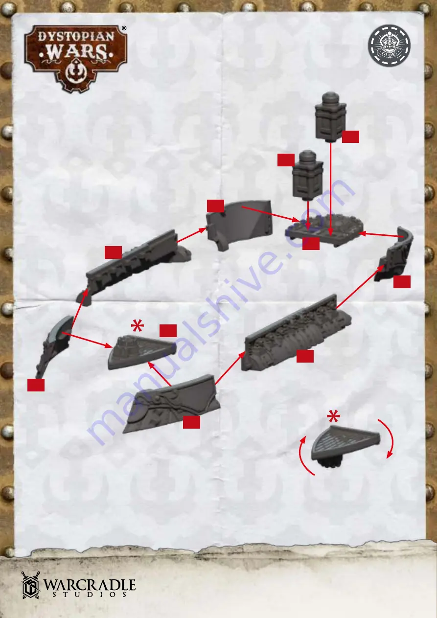 WARCRADLE STUDIOS DYSTOPIAN WARS CROWN SUPPORT SQUADRONS Assembly Instructions Download Page 1