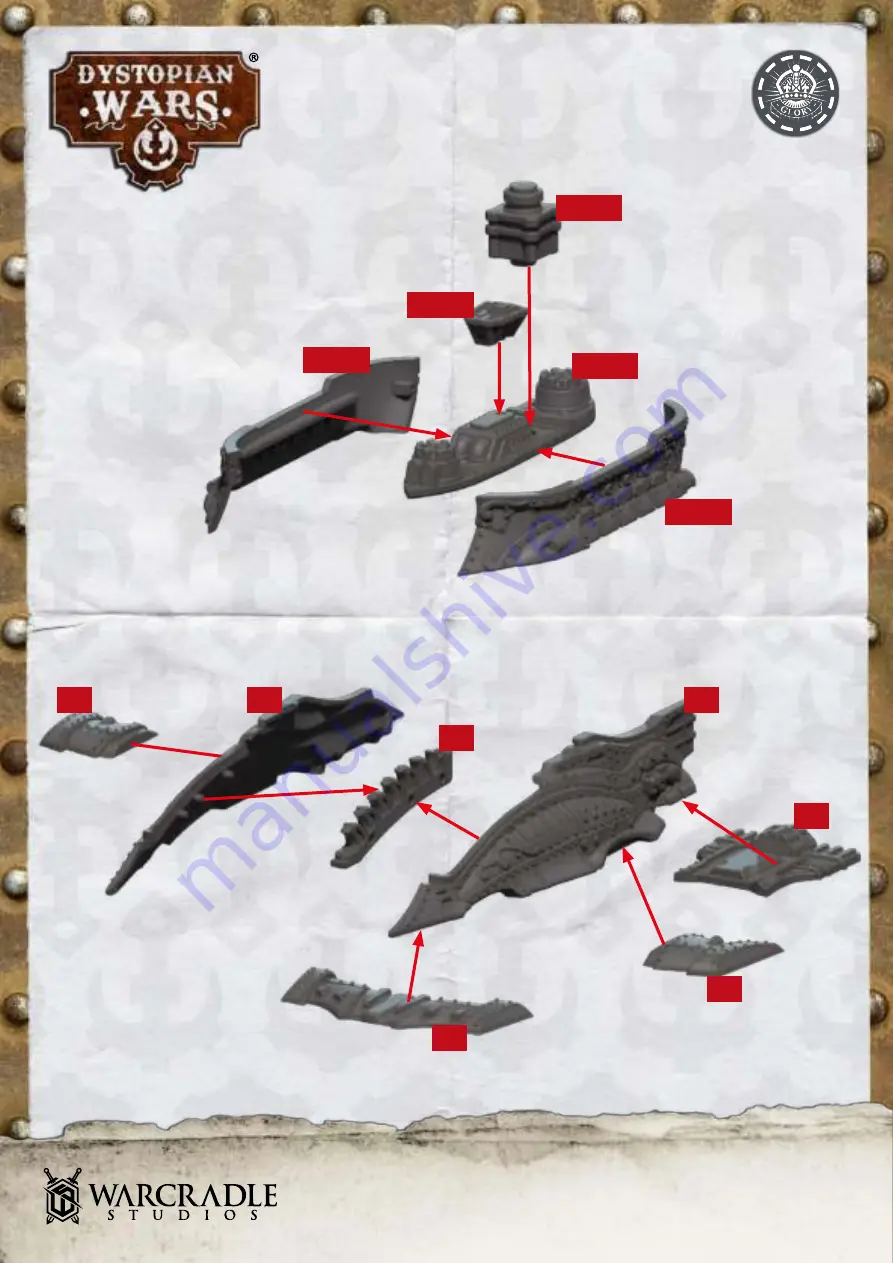 WARCRADLE STUDIOS DYSTOPIAN WARS CROWN SUPPORT SQUADRONS Assembly Instructions Download Page 5