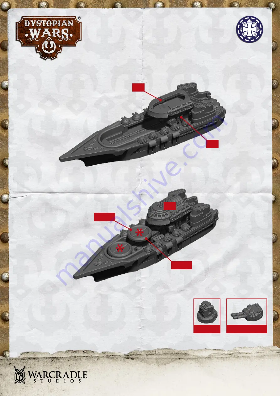 WARCRADLE STUDIOS Dystopian Wars Elector Battlefleet Assembly Instructions Manual Download Page 5