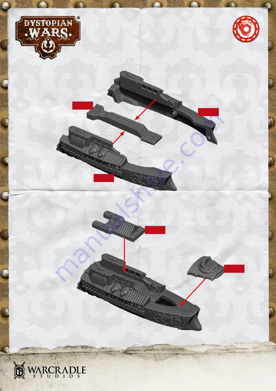 WARCRADLE STUDIOS Dystopian Wars EMPIRE FRONTLINE SQUADRONS Assembly Instructions Download Page 1