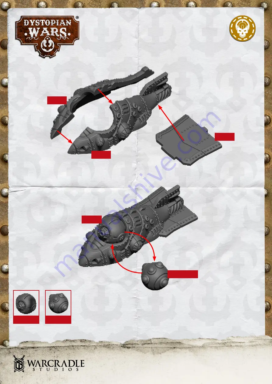 WARCRADLE STUDIOS Dystopian Wars Enlightened Frontline... Assembly Instructions Manual Download Page 1