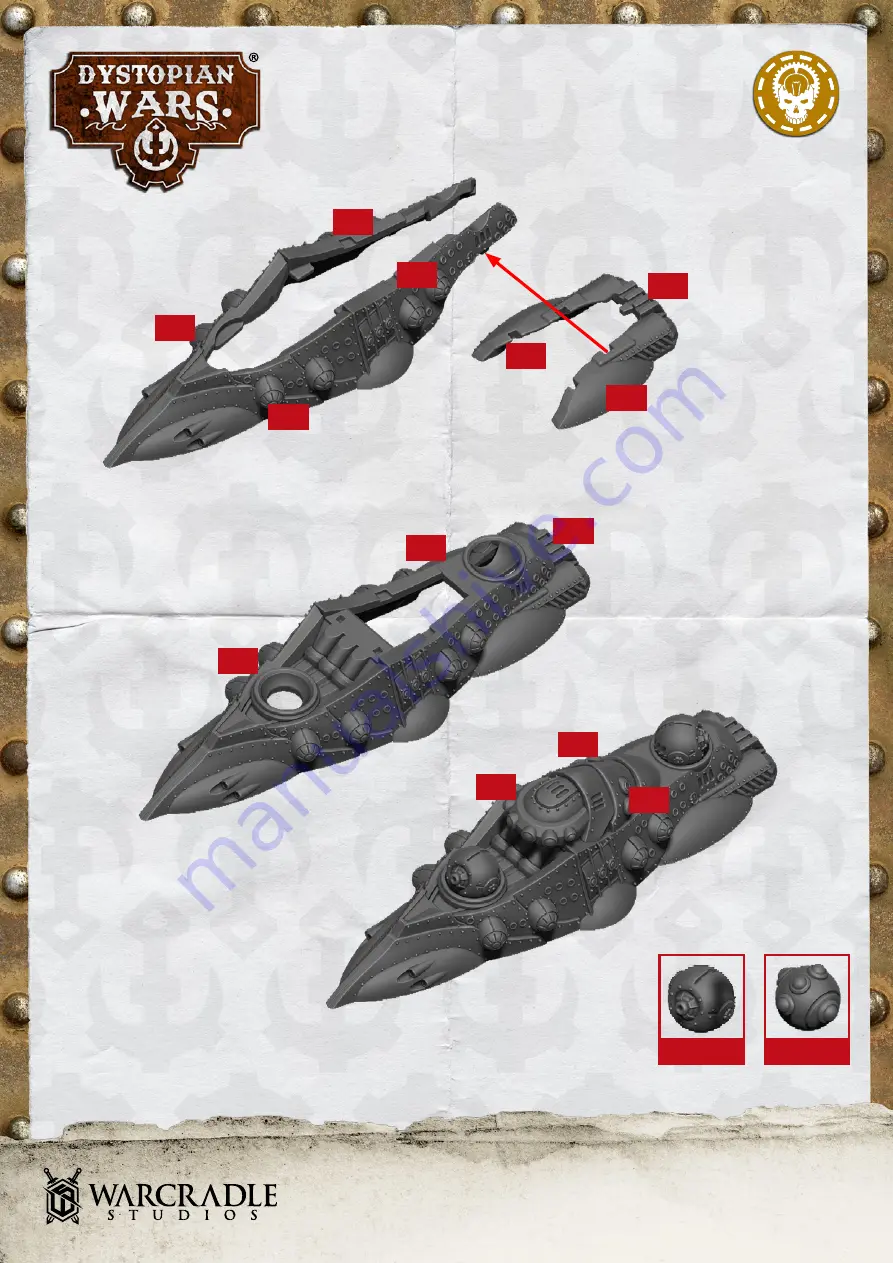 WARCRADLE STUDIOS Dystopian Wars Enlightened Frontline... Assembly Instructions Manual Download Page 4