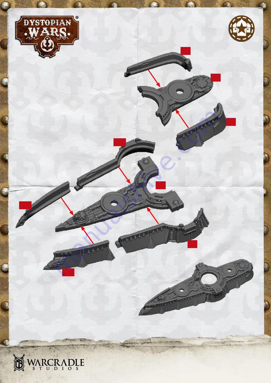 WARCRADLE STUDIOS DYSTOPIAN WARS HUNT FOR THE PROMETHEUS Assembly Instructions Manual Download Page 7