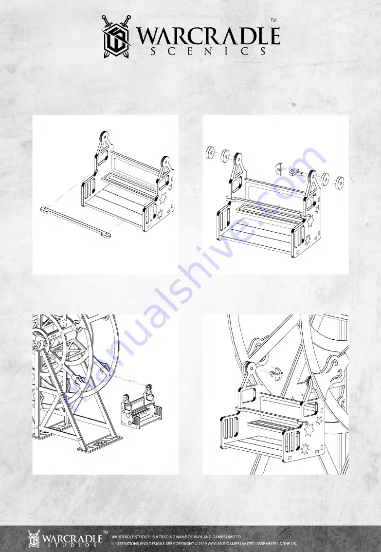 WARCRADLE STUDIOS Warcradle Scenics Funland Ferris Wheel Assembly Instructions Download Page 4