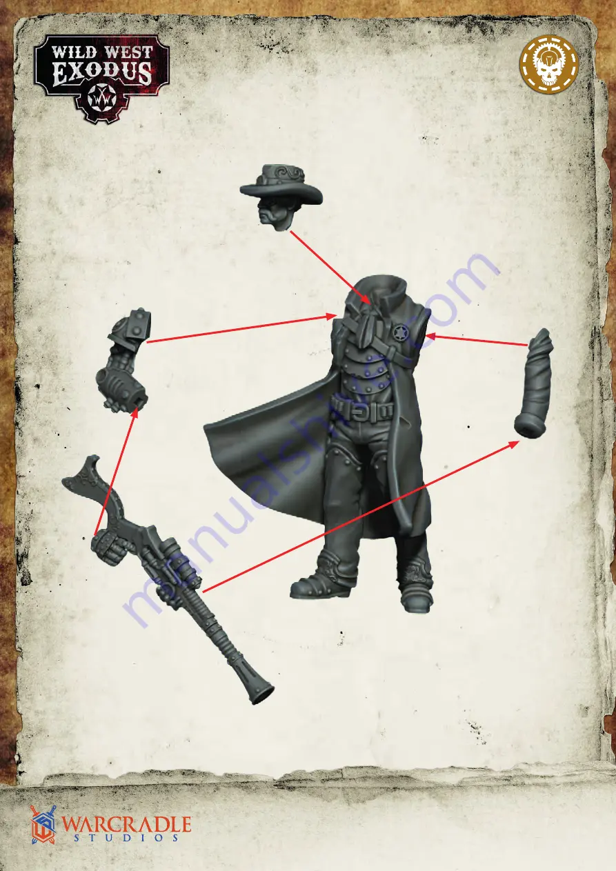 WARCRADLE STUDIOS Wild West Exodus Meat Grinder KYLE THE BLACK Assembly Instructions Manual Download Page 2