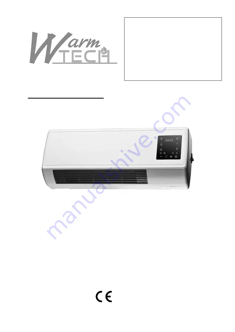 Warm Tech WTCHM2023TL-23 Скачать руководство пользователя страница 1