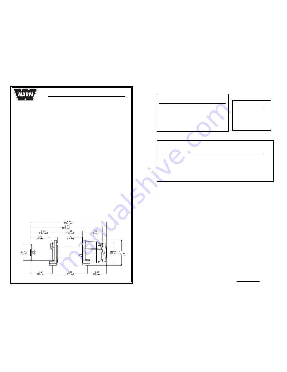 Warn PROVANTAGE 4500 Service Instructions Manual Download Page 3