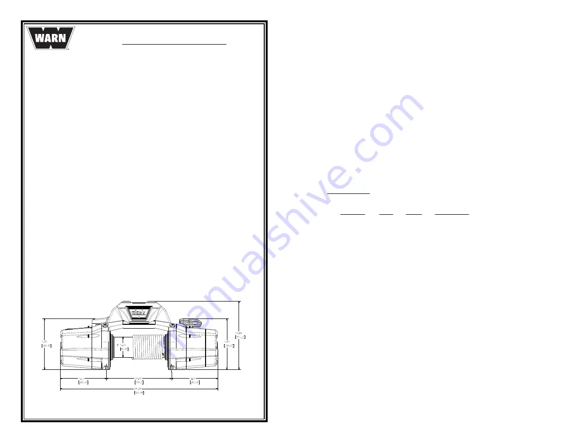 Warn ZEON-8 Service Instructions Manual Download Page 10