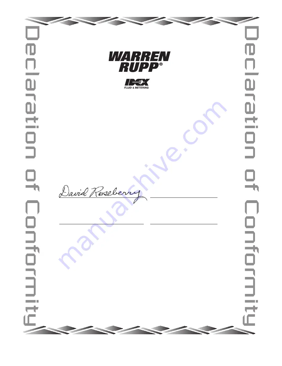 Warren rupp HDB1 Service And Operating Manual Download Page 12