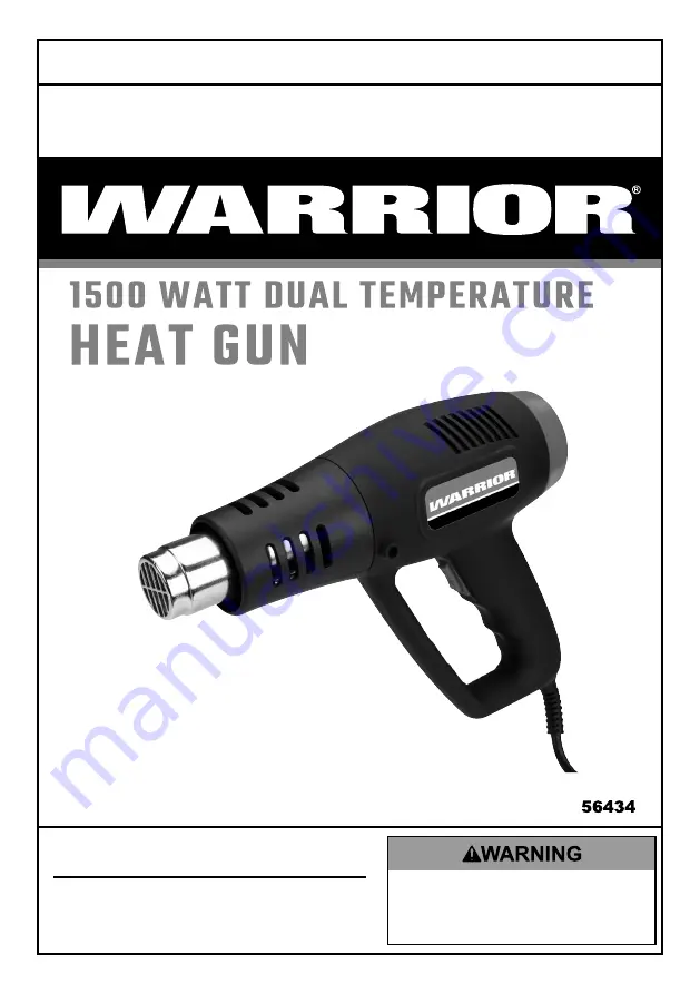 WARRIOR 56434 Owner'S Manual & Safety Instructions Download Page 1