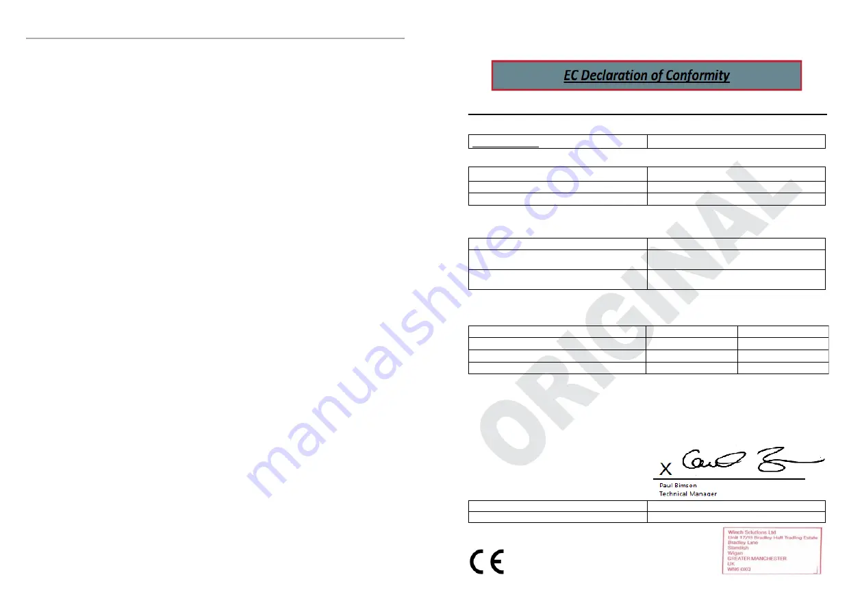 WARRIOR BP8302 Operator'S Manual Download Page 15